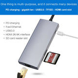 7 IN 1 USB C HUB HDMI Ethernet RJ45 Adapter 4K USB 3.1 SD/TF Card Slot Reader