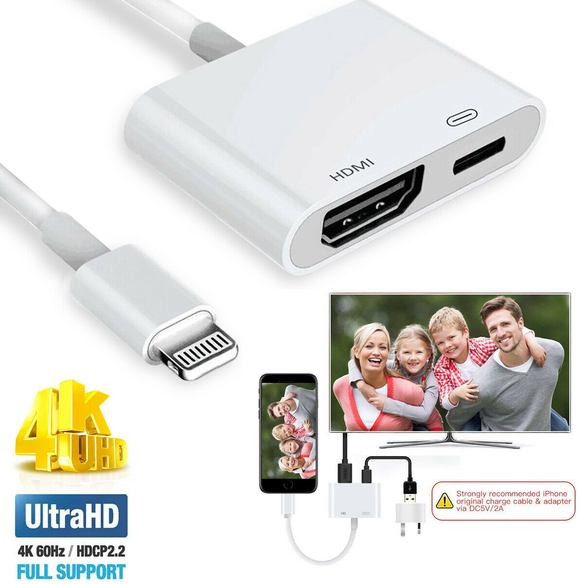 HDMI Adapter for iPhone to TV, Apple MFi Certified iPhone HDMI