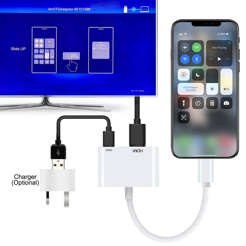Digital 8-Pin to HDMI Adapter AV Audio Connector 1080P for iPhone iPad US