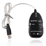 Guitar 1/4" Audio to USB Interface Link Cable Recording w/ Headphone Jack for PC
