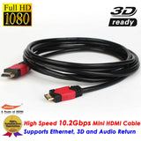 HDMI to Mini HDMI Type C Certified Cable for HDTV DV 1080p v1.4