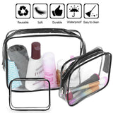 3 PCS Waterproof Cosmetic Makeup Bag Toiletry Clear PVC Travel Wash Holder Pouch