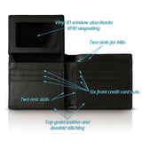 Silm Genuine Leather RFID Bifold Wallet with RFID Protection for Cards and Cash