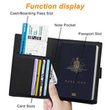 RFID Blocking Passport Black Cover Case Wallet Bag -Travel Organizer Gift