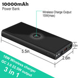 10000mAh Portable Power Bank Supports Fast 22.5W Wire & 15W Qi Wireless Charging