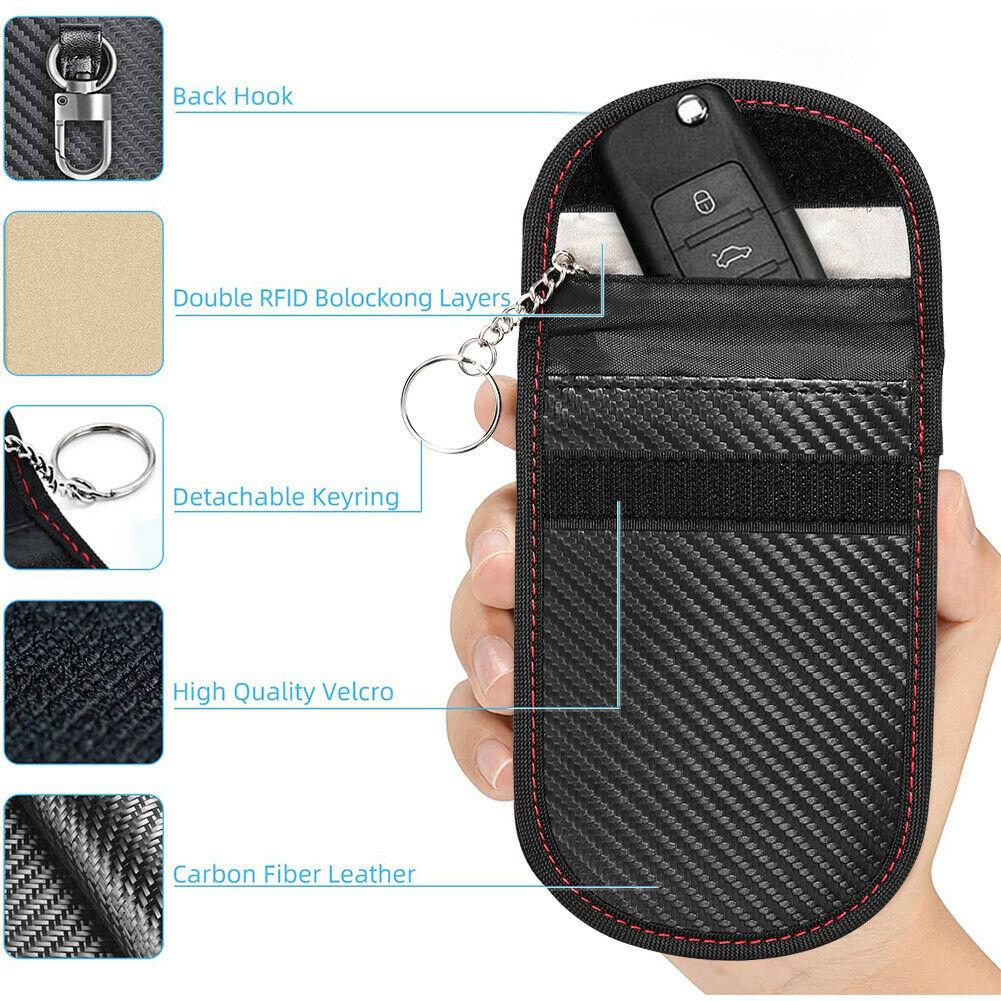 Car Key Large Faraday Bag Keyless RFID Signal Blocking Cell Phone Wallet  Pouch