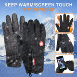 Mens Winter Thermal Gloves Warm Touch Screen for Driving Cycling Running