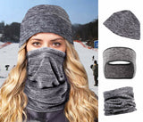 Winter Warm Set Neck Gaiter Face Scarf Balaclava Hat Cap Head Band Cold-proof