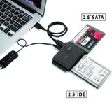 USB 3.0 to SSD/SATA/IDE CASE Adapter for 2.5/3.5/5.25 Inch Hard Drives Toolfree