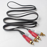24K Gold-Plated 2RCA Male Stereo Audio Cable Bare Copper Conductors For Speaker