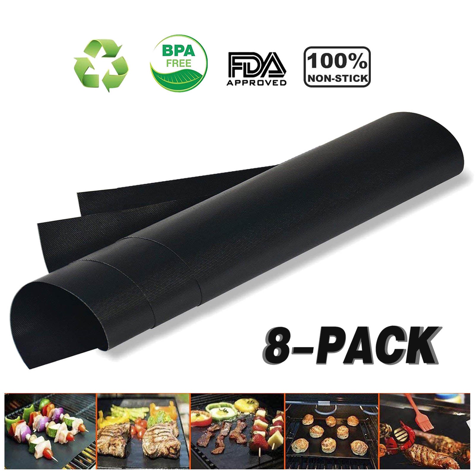 BBQ Grill Mat usable Sheet Resistant Non-Stick Barbecue Bake Meat US