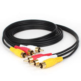 3RCA to 3RCA Cable Copper Shell Heavy Duty Stereo Audio Cable Fr TV AV Amplifier