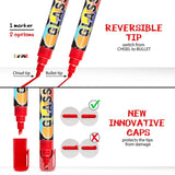 Professional Artist Quality Fine Tip Chalk Marker Pens-12 Color Wet Erase Marker