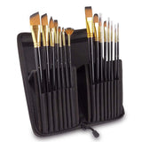 Paint Brush Set 15 Piece Painting Flat Round Brushes Kit Acrylic Oil Watercolor