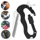 Stainless Steel Aluminum Tool Carabiner with Knife+Screwdriver+Bottle Opener