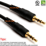 Gold 1/2/3/4/5M 3.5mm Male to 3.5mm Jack Male AUX Audio Stereo Headphone Cable