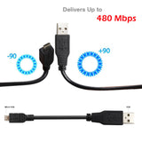 USB 2.0-Micro-USB to USB Cable High-Speed A Male to Micro B w/Cores