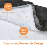 Plush Sherpa Cozy Throw Blanket for Couch Sofa Microfiber Fleece Throw 51*62 Grey