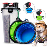 Portable Travel Pet Dog Cat Puppy Food / Water Storage Cup Feeder Bottle & Bowl