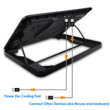 Gaming Laptop Cooler Notebook Cooling Pad 11.6"-17" Silent LED Fan