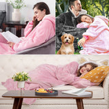 Hooded Blanket Big Hoodie Soft Warm Wearable Blanket Sleepwear for Men Women
