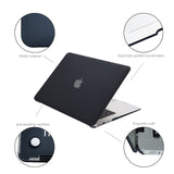 (Pro 15.4inch A1398) Slim Soft Frost Black Rubberized Case for Macbook Air Pro Retina 11" 12" 13" 15"