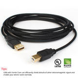 Gold Lot Braided USB 2.0 Cable Type A Male to Type B Male Printer Cable